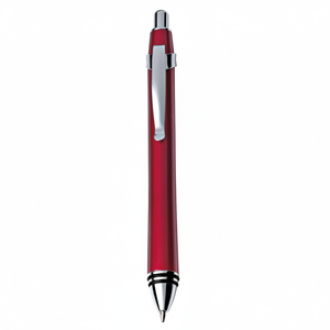 Penna a Sfera in Metallo Rossa con Logo Personalizzato, Click Sportivo, Corpo Novità 0.5mm-1.0mm Nero, Ideale per Sport e Regali - Product Image 2