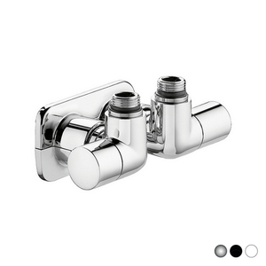 Valvola Termostatica con Doppi Supporti Quadrati Versione RH 1/2 Pollice Nera - Product Image 1