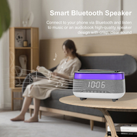 Haut-parleur bluetooth sans fil, chargeur de musique Portable, avec veilleuse et réveil, vente en gros