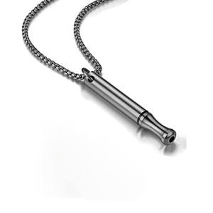 Nouveau <span class=keywords><strong>collier</strong></span> de respiration <span class=keywords><strong>silencieux</strong></span> en acier inoxydable pour hommes et femmes, bijou apaisant, sifflet <span class=keywords><strong>silencieux</strong></span> pour la respiration, anti-tabac - Product Image 3