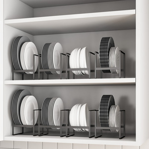 Multifunctional iron plate and dish drainer storage rack saves kitchen space