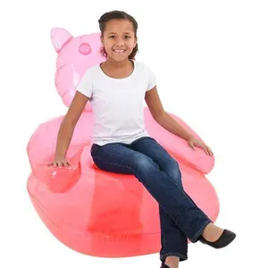 Red Gummy Bear เก้าอี้เป่าลมสำหรับเด็ก,ของเล่นชายหาดของตกแต่งงานเลี้ยงเฟอร์นิเจอร์โซฟาพลาสติกสำหรับเด็ก
