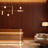 Panneaux acoustiques muraux Akupanel en placage de noyer foncé, insonorisants, pour la décoration murale intérieure de restaurants, bars et cafés