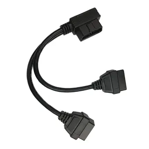 16 Pin OBD2 J1962 male to dual female Y Splitter extension cable 1ft for obd scanner code recorder gps track hud devices