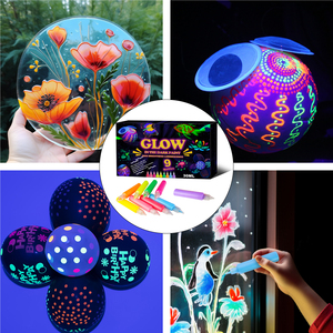 Suministros de Arte, Pintura DIY, Kit de 9 Colores de 30 ml para Niños, Proyectos de Bricolaje No Tóxicos, Pintura Acrílica que Brilla en la Oscuridad, Juego de Pintura Acrílica No Tóxica - Product Image 6