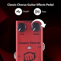 Pédale d'effets pour guitare Chorus classique avec bouton de contrôle du taux/de la profondeur de contournement véritable Interface d'entrée/sortie DC 9V 6.35mm