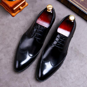 Zapatos Oxford de Vestir Formales de Estilo Italiano de Calidad Lujosa para Hombre, de Cuero, con Cordones, Hechos a Mano, con Punta en Pico, Antideslizantes, para Boda - Product Image 1