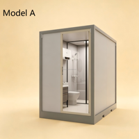 Cabine de toilettes mobile tout-en-un respirante pour l'extérieur, conteneur combiné lavabo et toilettes portable pour les chantiers de construction et de réaménagement