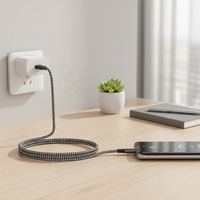Handy-Kabel USB Typ-C Kabel Schnellladekabel Datenkabel mit Geflechtschutzmantel für Mobile Stromversorgung Zubehör