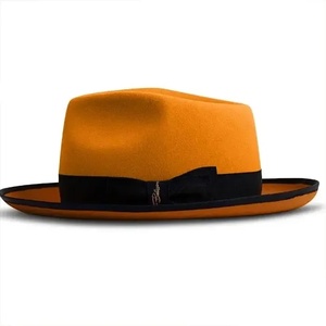 Wool Felt Fedora <b>Hat</b> Black <b>Band</b> Unisex Adult Adjustable Four Season Formal Casual Travel <b>Hat</b> - Product Image 1