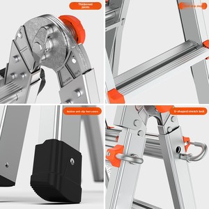 <span class=keywords><strong>Échelle</strong></span> télescopique compacte multifonctionnelle pour la maison, en alliage d'aluminium, pliable, pour travaux d'ingénierie - Product Image 3