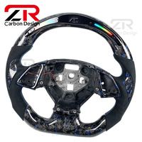 Modification de l'intérieur de la voiture, volant de course en fibre de carbone forgée personnalisé avec LED RPM améliorées pour Chevrolet Camaro ZL1 SS 2SS