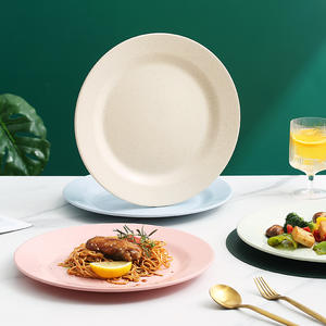 Assiettes en paille de blé de 10 pouces, réutilisables, incassables, rondes, pour la restauration, vente en gros à prix réduit - Product Image 2