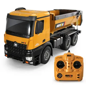 1:14 Huina 1573 Remote Control Dump Truck mit Light 10CH 2.4GHz Tipper Truck Big Engineering Truck Brown