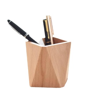 <b>Wood</b> Pen Holder Square <b>Solid</b> <b>Wood</b> <b>Desk</b> Organizer For Office Study Storage - Product Image 5