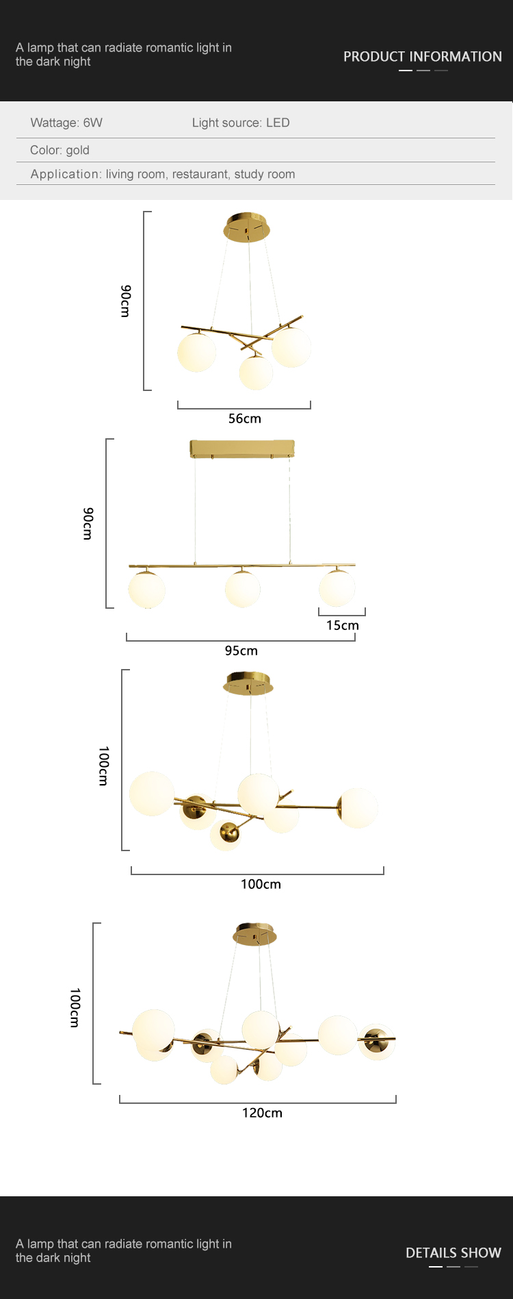 New Product Decorative Bedroom Restaurant Living Room Glass Chandelier Pendant Light