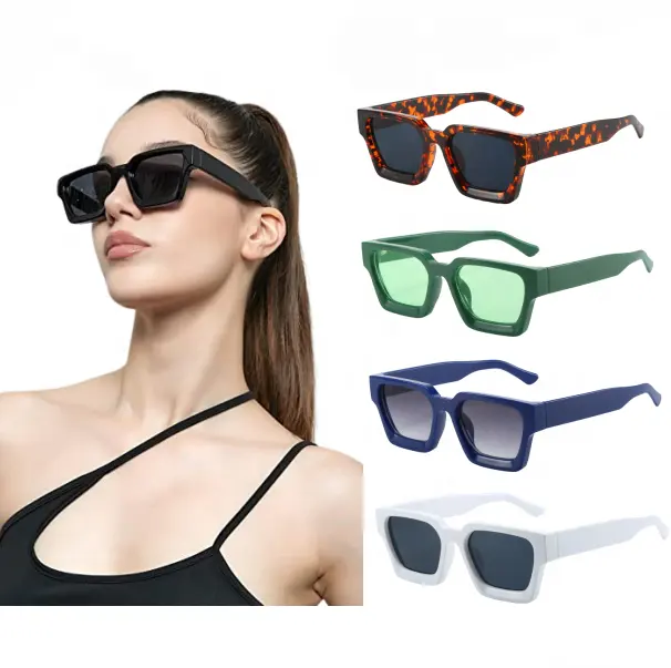 Солнцезащитные очки Мужские квадратные, винтажные, квадратные, с защитой от ультрафиолета UV400