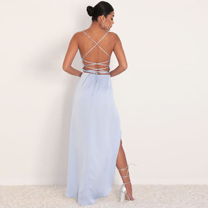 Las nuevas mujeres de estilo de fiesta <span class=keywords><strong>sin</strong></span> espalda vestido Maxi de dama elegante Sexy Vestido largo de verano 2020 - Product Image 4
