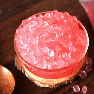 卸売り1kgサクラ味コンジャックゼリー寒天ボバクリスタルバブルティー添加物バルクボックスバッグ包装砂糖入り - Product Image 4