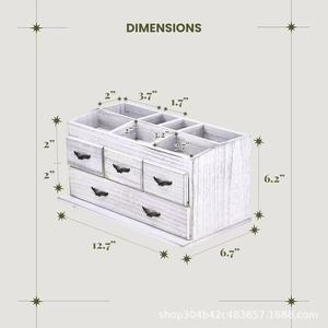 Desktop wooden shelf <b>dressing</b> <b>table</b> <b>storage</b> box, multi-compartment drawer jewelry box, solid wood cosmetic <b>storage</b> box - Product Image 5