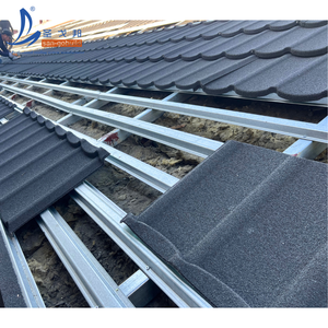 Tejas de techo de metal recubiertas de piedra colorida profesional Tejas galvanizadas <span class=keywords><strong>Tudor</strong></span> para casa - Product Image 1