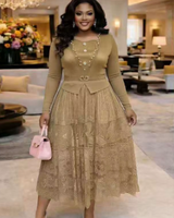 Robe longue plissée Miyaki élégante et stylée de haute qualité pour femmes africaines, grande taille, décontractée, pour soirée