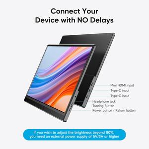 Nueva Tecnología, Pantalla LCD IPS WLED de 15.6 Pulgadas <span class=keywords><strong>Full</strong></span> <span class=keywords><strong>HD</strong></span> <span class=keywords><strong>1920x1080</strong></span>, Pantalla Portátil para Reposacabezas de Auto, Monitor de Juegos USB Tipo C - Product Image 3