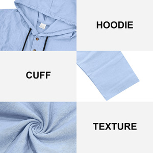 Chemise Homme 2025 Nouvelle Collection Printemps-Automne en Lin à Capuche Coupe Ample Décontractée Design Uni pour <span class=keywords><strong>Site</strong></span> Web Indépendant - Product Image 6