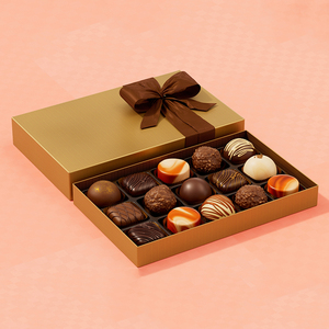 Chất Lượng Cao Cứng Nhắc Tông Sô Cô La Vàng Ribbon Hai Mảnh Hộp Nhựa Trong Suốt Chèn Cho Sang Trọng Sô Cô La Gói - Product Image 2