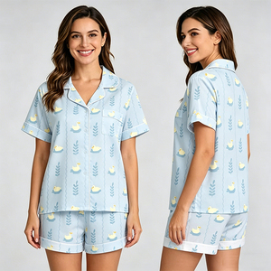 Manufacturer Custom Printing Pijamas Woman Bamboo Modal Cotton <strong>Pyjamas</strong> Pajamas <strong>for</strong> Women <strong>Sets</strong> <strong>Family</strong> Sleepwear <strong>Set</strong> - Product Image 3