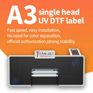Nouvelle <span class=keywords><strong>imprimante</strong></span> d'étiquettes en cristal A3 UV DTF avec laminateur, fonction tout-en-un pour les étiquettes d'autocollants de t-shirt, Titanjet, garantie 1 an - Product Image 2