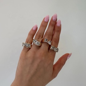 Unique Design Custom Made Lab Diamond Initial Letter <strong>Ring</strong> <strong>Two</strong> <strong>Stone</strong> 10K 14K 18K Yellow Gold - Product Image 4