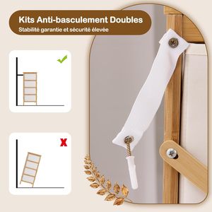 Tour de rangement en tissu de bambou à <span class=keywords><strong>8</strong></span> <span class=keywords><strong>tiroirs</strong></span> pour chambre à coucher avec bacs en tissu amovibles - Product Image 6