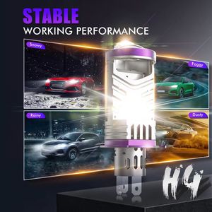 หลอดไฟหน้ารถยนต์ H4 ไฟสูง-ต่ำ แบบ LED กำลังสูง 100W 20000LM สว่างพิเศษ พร้อมเลนส์โปรเจคเตอร์ - Product Image 5