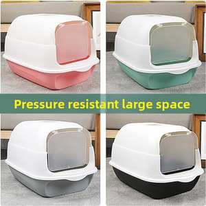 Scatola per gatti in plastica leggera resistente e resistente rosa di fabbrica per casa e Multi-gatto - Product Image 2