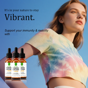 Gouttes liquides orales de curcuma biologique + gingembre avec poivre noir - Complément alimentaire à base de plantes |   2 fl oz (60 ml) |   OEM/ODM - Product Image 5