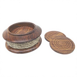 Posavasos ecológico con soporte, centro de mesa, posavasos náuticos y manteles individuales, exhibición de té y café, tablas de madera - Product Image 1