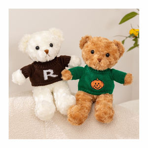 دب محشو رخيص بطول 30 سم يرتدي سترة، لعبة دب تيدي قطيفة للترويج - Product Image 1