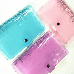 Carpeta de cuaderno Kawaii de colores, carpeta de cuaderno en espiral de Pvc transparente, 6 anillos, papelería, A6, novedad - Product Image 3