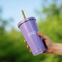 Gobelet isotherme en acier inoxydable 304 durable avec paille, design ergonomique, idéal