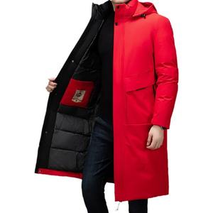 Manteau d'hiver décontracté pour homme, coupe <span class=keywords><strong>longue</strong></span>, avec fermeture éclair, grande taille, épais, avec logo décoratif, et <span class=keywords><strong>capuche</strong></span> - Product Image 3