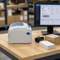 Imprimante d'étiquettes d'expédition pour l'impression de colis électroniques express, 203 dpi, USB, Bluetooth, imprimante thermique de bureau, blanche