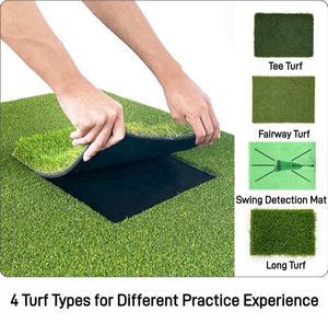 Tapis d'entraînement de <span class=keywords><strong>golf</strong></span> de 1,52 m x 1,22 m, comprend 4 inserts interchangeables pour une formation ultime à domicile - Product Image 3