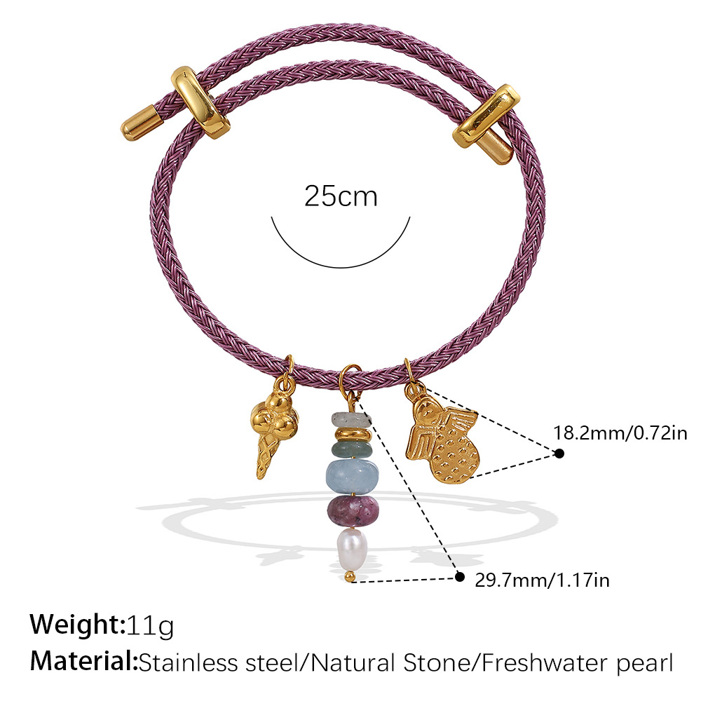 SL225PEG Purple Rope Multi-Accessory Bracelet