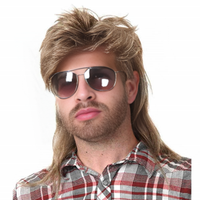 Perruque de tête de mulet de style rock pour hommes européens et américains Perruque de cheveux bouclés courts en fibre chimique Perruques de casque en gros