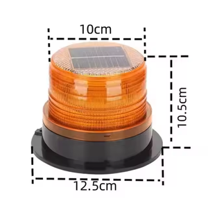 Không thấm nước năng lượng mặt trời Powered tín hiệu giao thông đèn vàng Led nhấp nháy cảnh báo ánh sáng với nam châm - Product Image 2