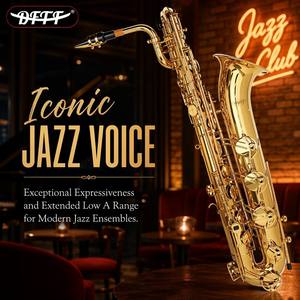 <span class=keywords><strong>Saxophone</strong></span> <span class=keywords><strong>Baryton</strong></span> Artisanal Économique de Haute Qualité avec Finition en Laiton Laqué Or, Instrument à Vent en Vente Directe d'Usine - Product Image 5