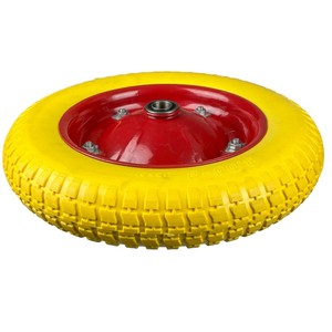 ยางโฟมโพลียูรีเทน 3.00-8 สีเหลือง สำหรับรถเข็นมือ ใช้ในอุตสาหกรรม - Product Image 4