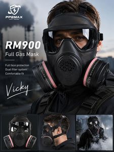 <span class=keywords><strong>Masque</strong></span> à gaz intégral avec lentille en polycarbonate, connexion à vis et cartouches filtrantes doubles intégrées - Product Image 1