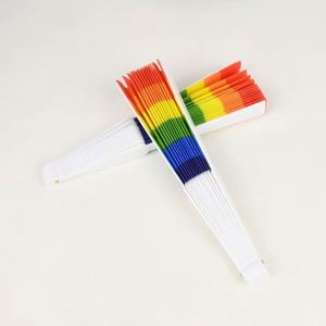 2023 <b>Top</b> Sale New Trend <b>Rainbow</b> Glitter Wedding Party Decoration Festival Hand Fan Customized Folding Hand Fan - Product Image 3